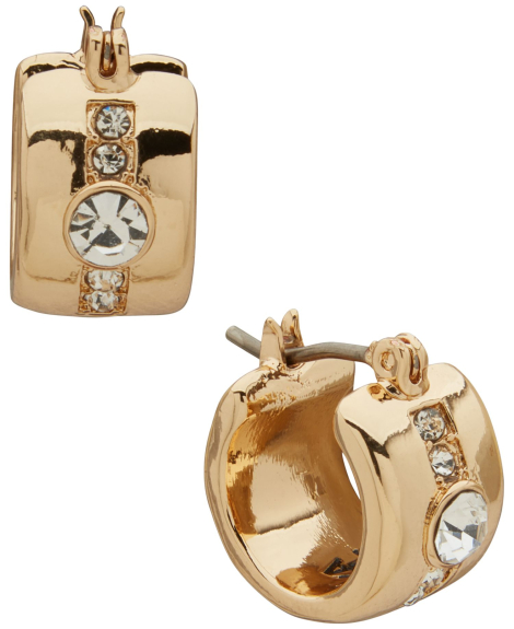 Серьги-кольца Karl Lagerfeld Paris сережки со стразами 1162588180 (Золотистый One size)