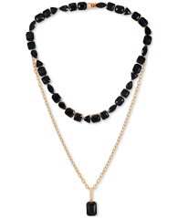 Двойное колье GUESS 1159847373 (Черный/Золотистый One size)