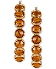 Серьги-кольца GUESS с камнями 1159848588 (Золотистый One size)