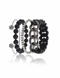 Подарочный набор браслетов U.S. Polo Assn 4 шт 1159853480 (Черный One size)