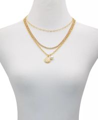 Многослойное колье GUESS с подвесками 1159858531 (Золотистый One size)