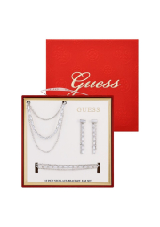 Набор украшений GUESS три колье, серьги и браслет 1161960827 (Серебристый One size)