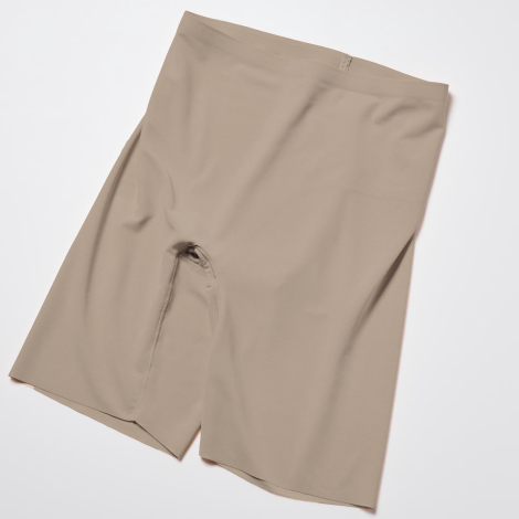 Бесшовные утягивающие трусики-шорты Uniqlo 1159842027 (Бежевый XS)