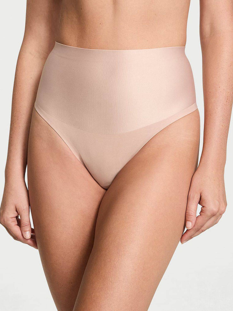 Утягивающий комплект белья Victoria's Secret топ и трусики тонг 1159862088 (Бежевый S)