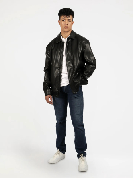 Мужская куртка GUESS из экокожи 1159835668 (Черный L)