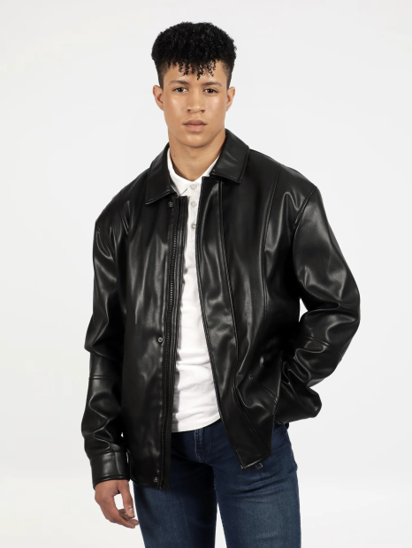 Мужская куртка GUESS из экокожи 1159835668 (Черный L)