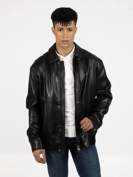 Мужская куртка GUESS из экокожи 1159835668 (Черный L)