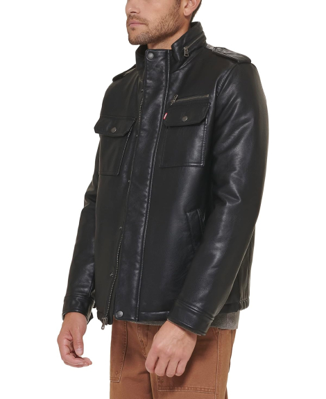 Мужская куртка Levi's из искусственной кожи 1159839817 (Черный XXL)