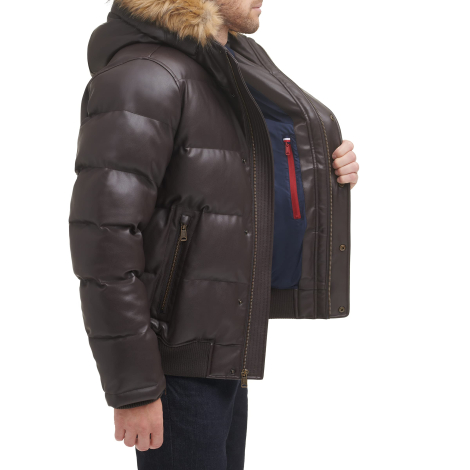 Мужская куртка из искусственной кожи Tommy Hilfiger 1159841817 (Коричневый S)