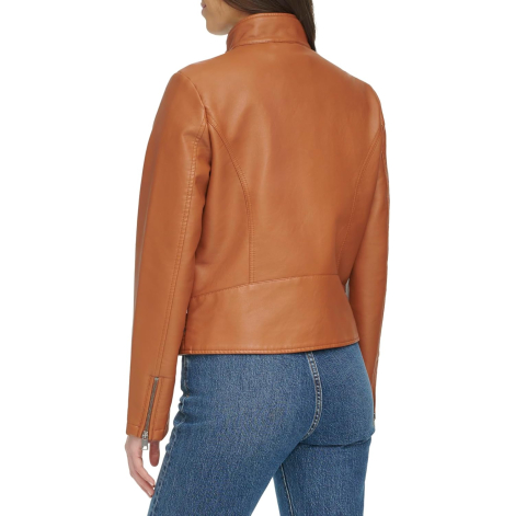 Женская куртка из экокожи Levi's на молнии 1159842742 (Коричневый XXL)