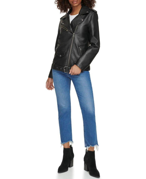 Женская куртка из экокожи Levi's на молнии 1159843815 (Черный XS)