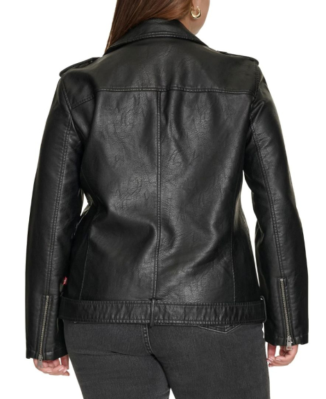 Женская куртка из экокожи Levi's на молнии 1159843815 (Черный XS)