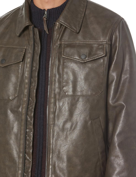 Мужская куртка Tommy Hilfiger из искусственной кожи 1159843949 (Коричневый L)