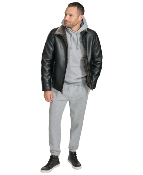 Мужская куртка из экокожи Calvin Klein на экомехе 1159846372 (Черный S)