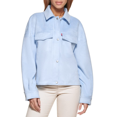 Жіноча велюрова легка куртка Levi's 1159846393 (Блакитний L)
