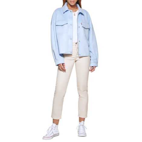 Жіноча велюрова легка куртка Levi's 1159846393 (Блакитний L)