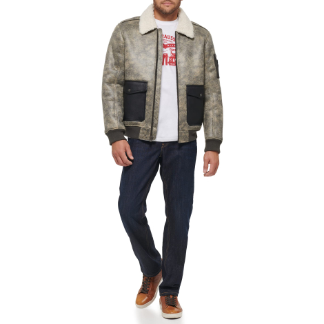 Мужская куртка-бомбер Levi's с шерпой 1159846629 (Серый XXL)