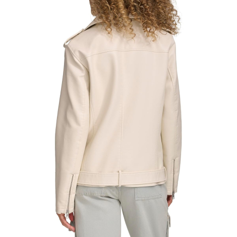 Жіноча куртка з екошкіри Levi's на блискавці 1159846889 (Молочний XS)