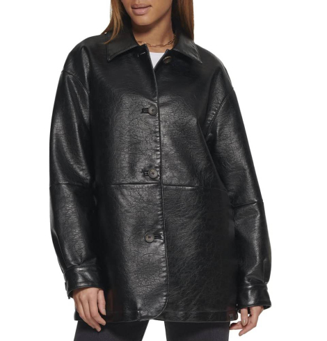 Женская куртка из экокожи Levi's 1159847150 (Черный L)