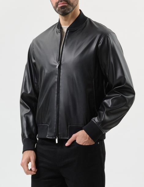 Чоловічий бомбер Armani Exchange з екошкіри 1159849237 (Чорний L)