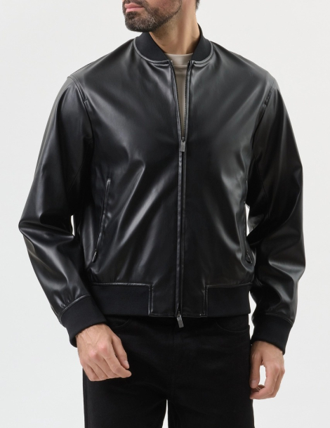 Чоловічий бомбер Armani Exchange з екошкіри 1159849237 (Чорний L)