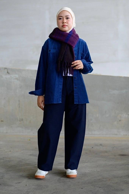 Вельветовая куртка UNIQLO на пуговицах 1159849720 (Синий M)