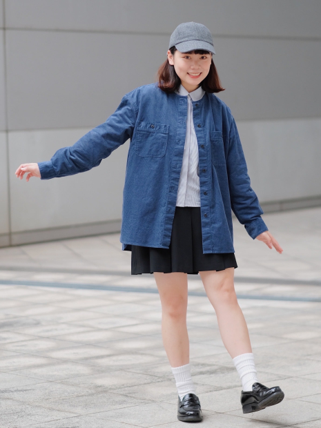 Вельветовая куртка UNIQLO на пуговицах 1159849720 (Синий M)