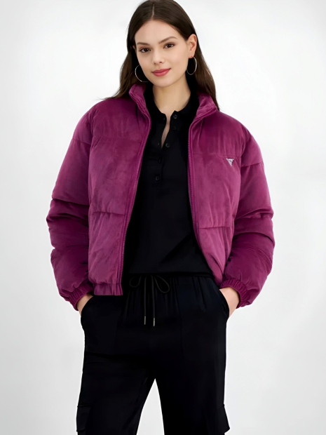 Велюрова куртка Guess 1159850465 (Фіолетовий S)