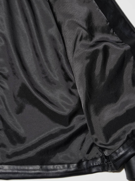 Куртка из экокожи UNIQLO на молнии 1159850501 (Черный S)