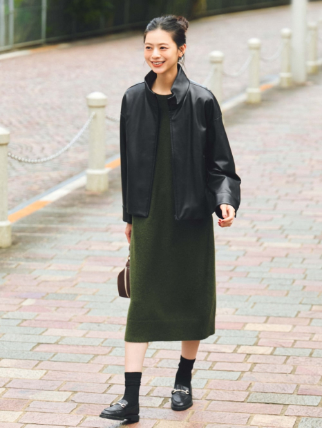 Куртка из экокожи UNIQLO на молнии 1159850501 (Черный S)