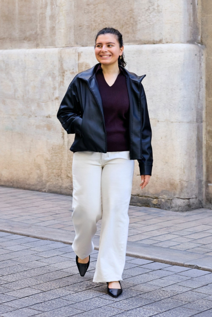 Куртка из экокожи UNIQLO на молнии 1159850501 (Черный S)