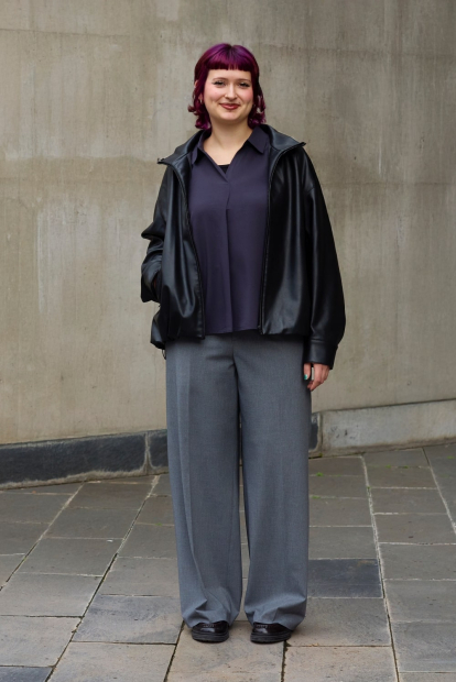 Куртка из экокожи UNIQLO на молнии 1159850501 (Черный S)