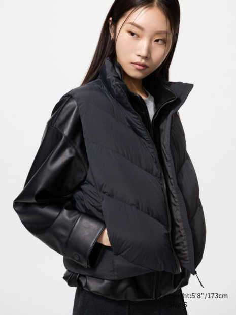 Куртка из экокожи UNIQLO на молнии 1159851105 (Черный XXL)