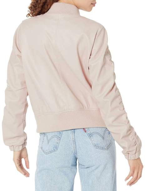 Жіноча куртка-бомбер Karl Lagerfeld Paris з екошкіри 1159850977 (Молочний XS)