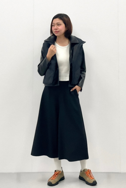 Куртка из экокожи UNIQLO на пуговицах 1159851426 (Черный M)