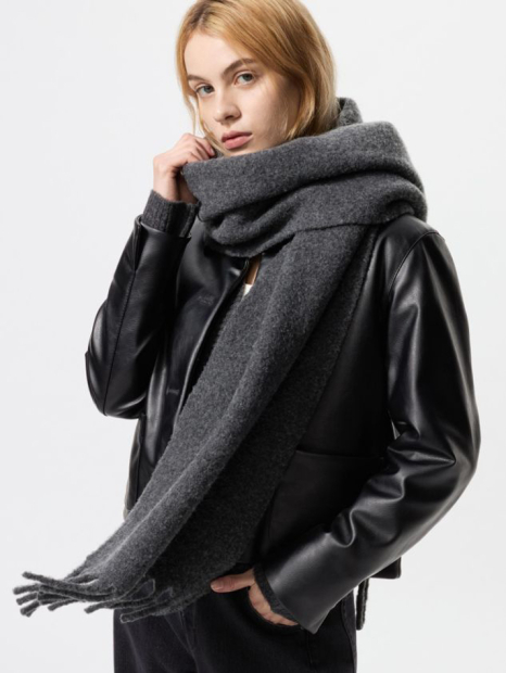 Куртка из экокожи UNIQLO на пуговицах 1159851426 (Черный M)