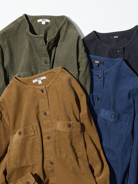 Вельветовая куртка UNIQLO на пуговицах 1159852061 (Серый M)