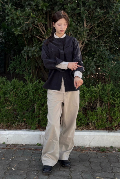 Вельветовая куртка UNIQLO на пуговицах 1159852061 (Серый M)