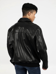 Мужская куртка GUESS из экокожи 1159835668 (Черный L)