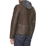 Мужская куртка из экокожи Levi's с капюшоном 1159841153 (Коричневый XXL)