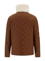 Чоловіча куртка GUESS з екошкіри з хутряним коміром 1159842412 (Коричневий XXL)