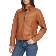 Женская куртка из экокожи Levi's на молнии 1159842742 (Коричневый XXL)
