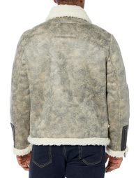 Мужская дубленка Tommy Hilfiger куртка из искусственной кожи с подкладкой из шерпы 1159842834 (Серый XXL)