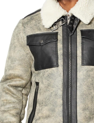 Мужская дубленка Tommy Hilfiger куртка из искусственной кожи с подкладкой из шерпы 1159842834 (Серый XXL)