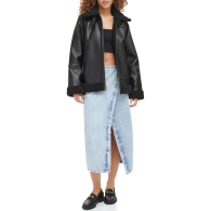 Женская куртка из экокожи Levi's с шерпой 1159842990 (Черный S)
