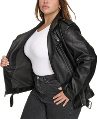 Женская куртка из экокожи Levi's на молнии 1159843815 (Черный XS)