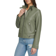 Женская куртка из экокожи Levi's на молнии 1159846345 (Зеленый XS)