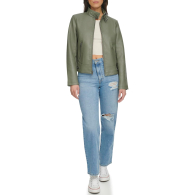 Женская куртка из экокожи Levi's на молнии 1159846345 (Зеленый XS)