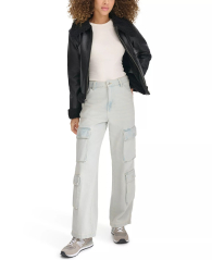 Женская куртка из экокожи Levi's с отделкой из шерпы 1159846582 (Черный XS)