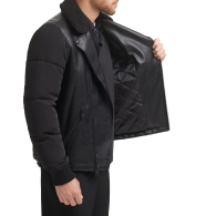 Мужская асимметричная куртка DKNY из экокожи 1159847032 (Черный XXL)